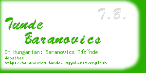 tunde baranovics business card